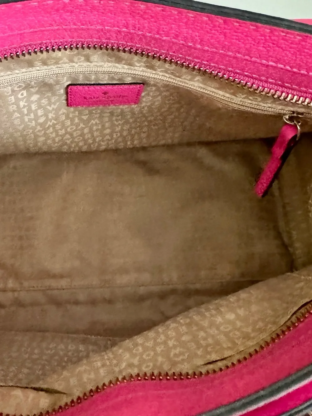 kate spade Bright Pink Leather Shoulder Bag with Gold Hardware